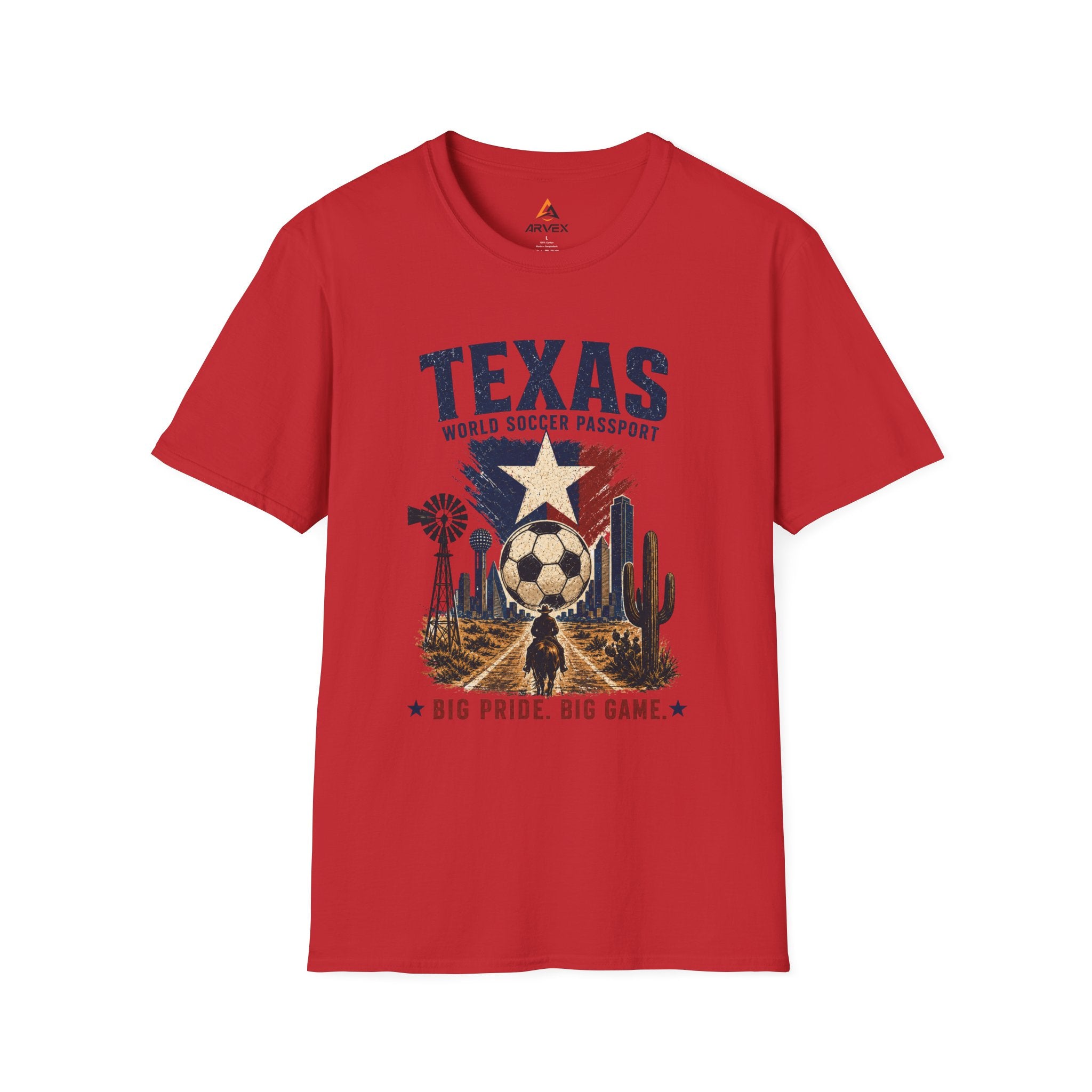 Texas Soccer Passport T-Shirt — Lone Star Soccer Vintage Design