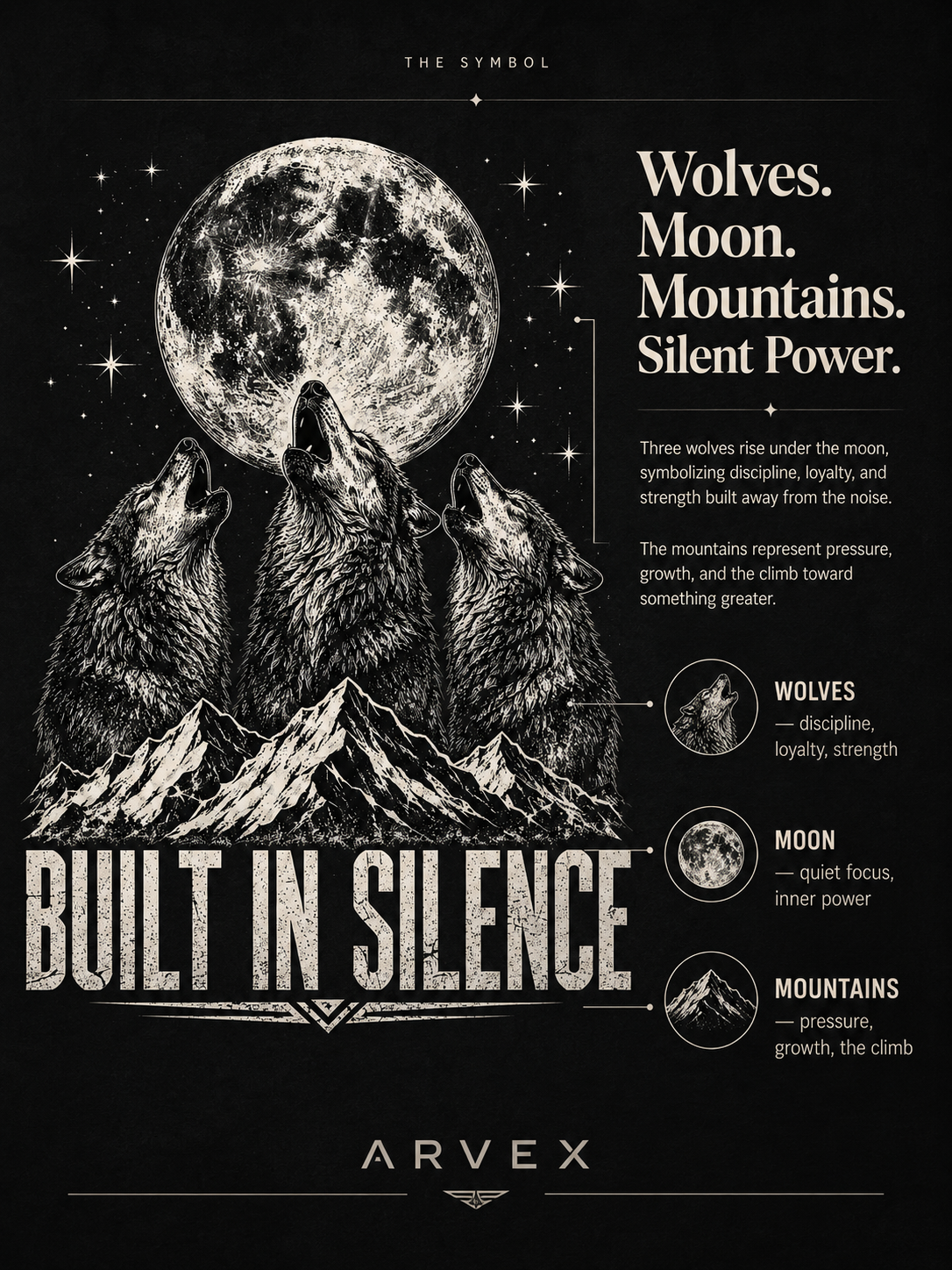 Wolves. Moon. Mountains. Silent Power.