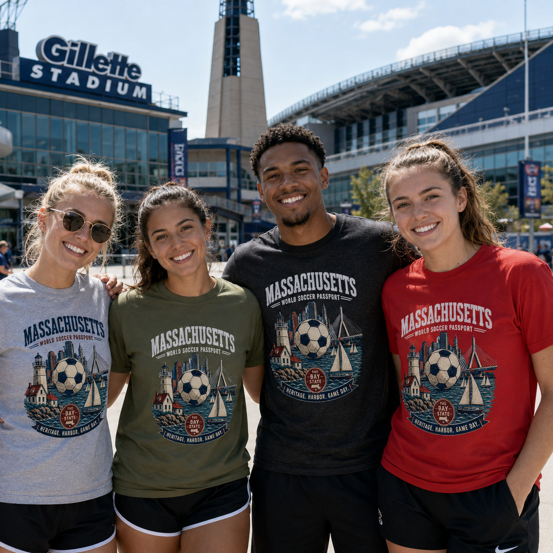 Massachusetts World Soccer Passport T-Shirt