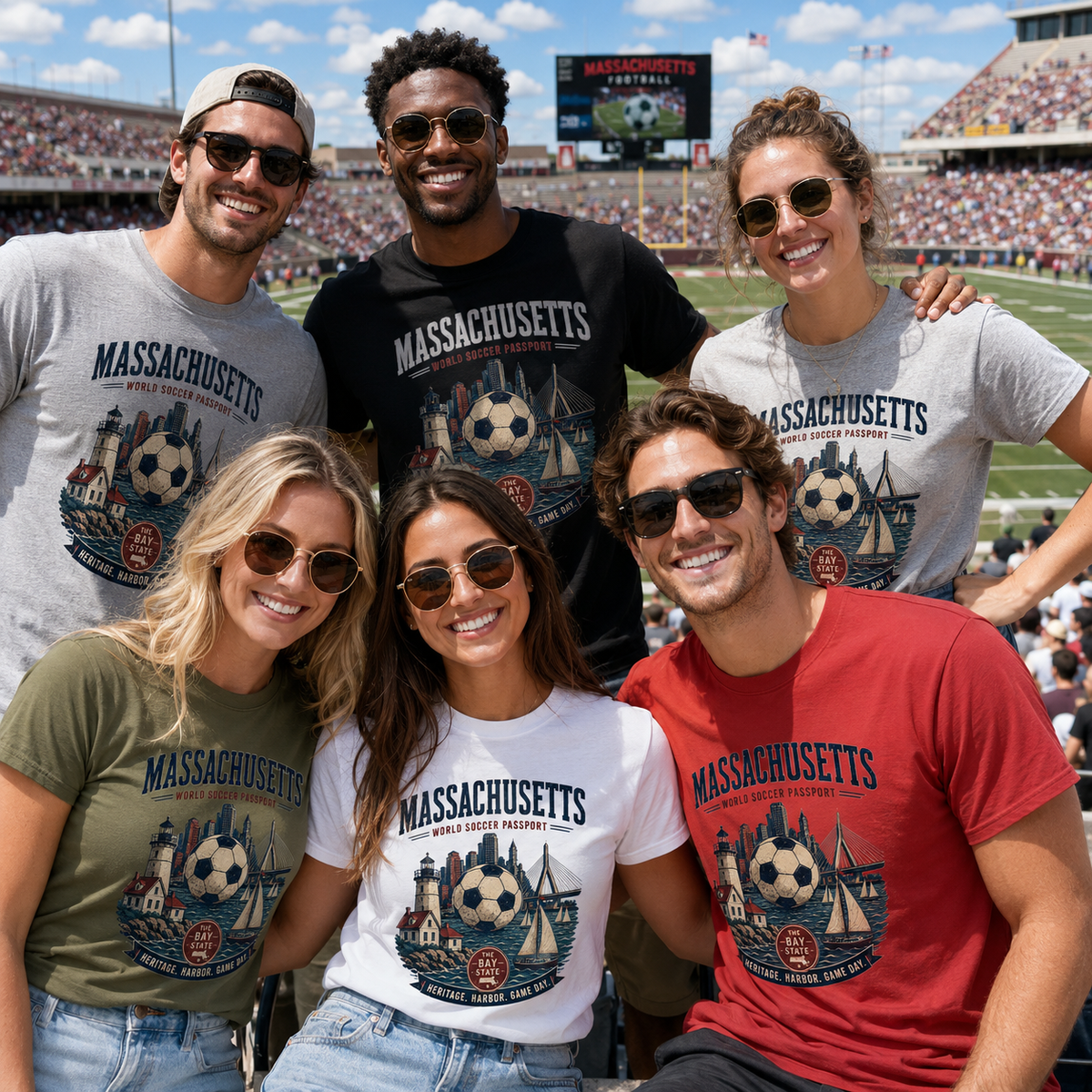 Massachusetts World Soccer Passport T-Shirt