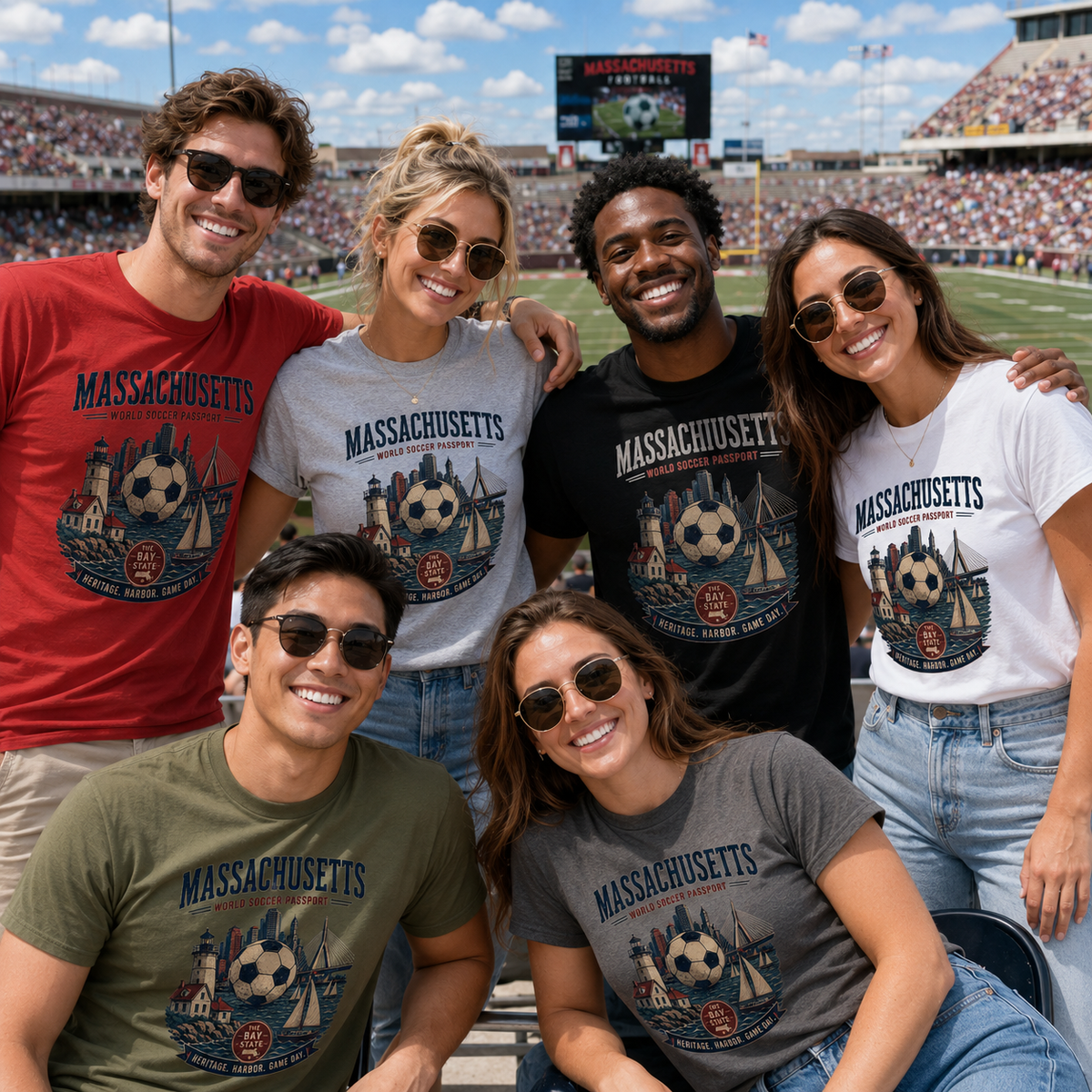 Massachusetts World Soccer Passport T-Shirt