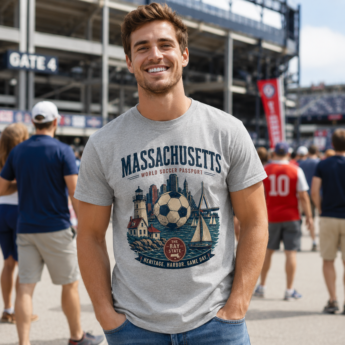 Massachusetts World Soccer Passport T-Shirt