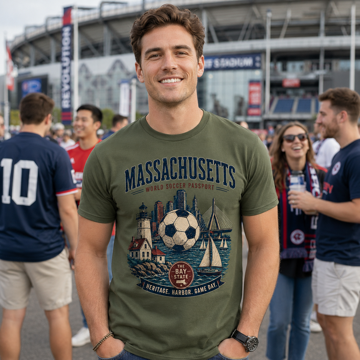 Massachusetts World Soccer Passport T-Shirt