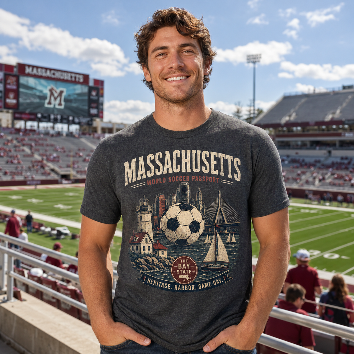 Massachusetts World Soccer Passport T-Shirt