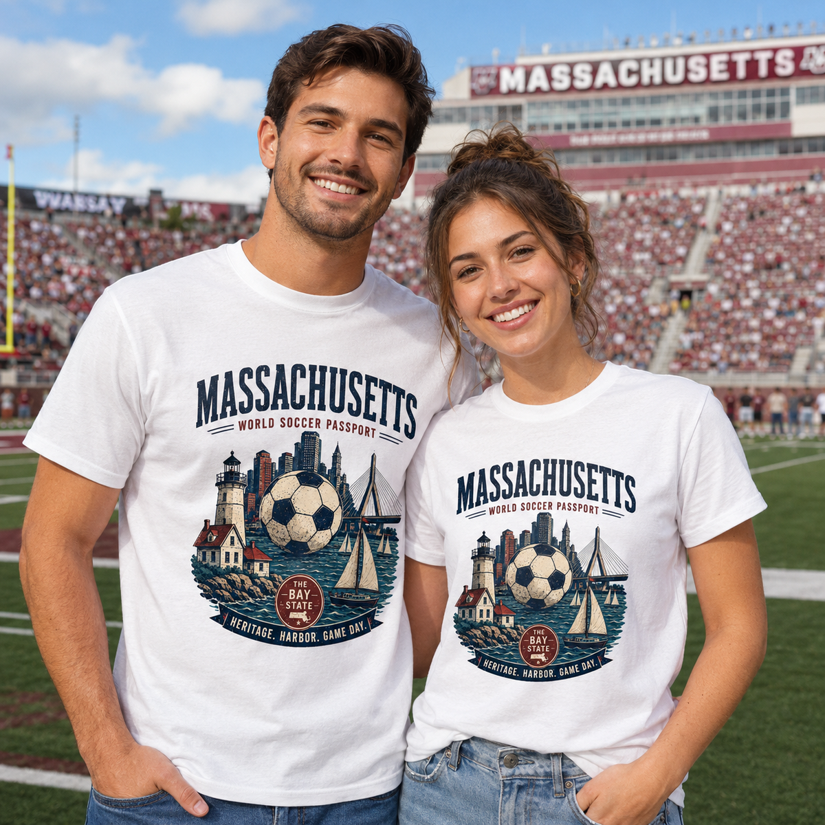 Massachusetts World Soccer Passport T-Shirt
